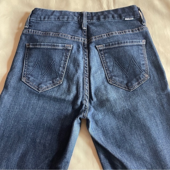 MOTHER- High Waisted Looker Skinny Jeans in Dark Wash Clean Sweep Size 25 - Picture 7 of 10